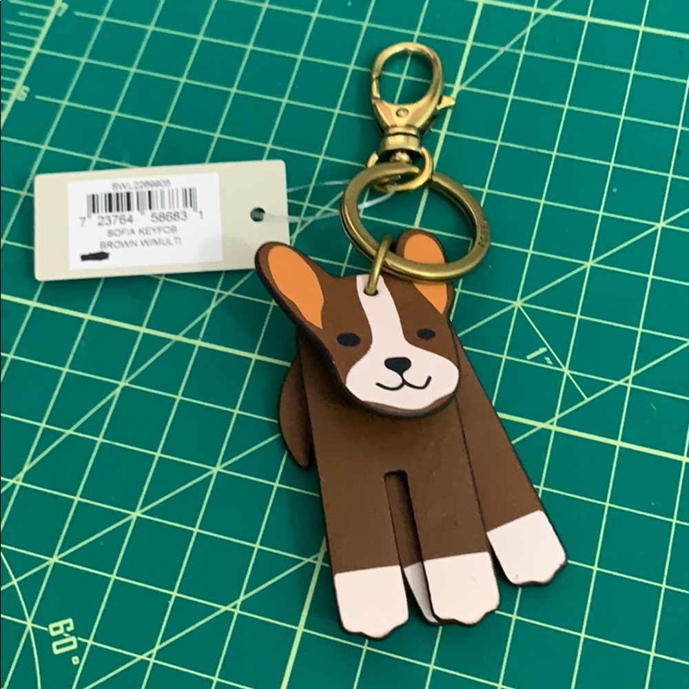 fossil Sofia brown keyfob nwt and dust-bag